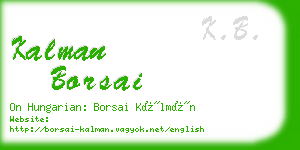 kalman borsai business card